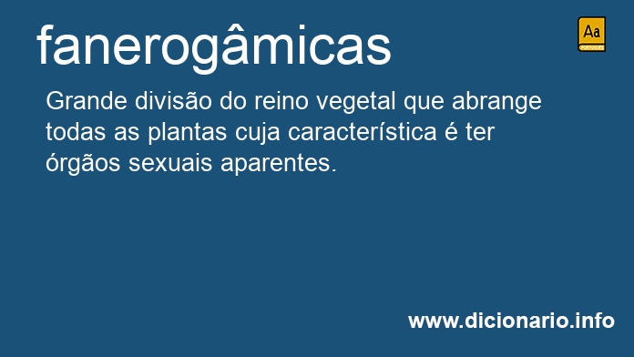 Significado de fanerogmicas