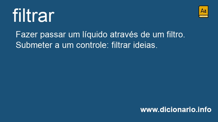 Significado de filtrar