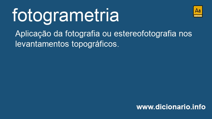 Significado de fotogrametria