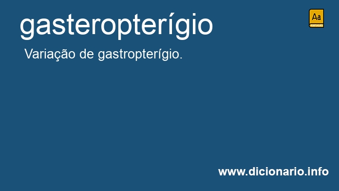 Significado de gasteroptergio