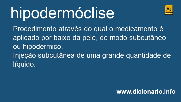 Significado de hipodermclise