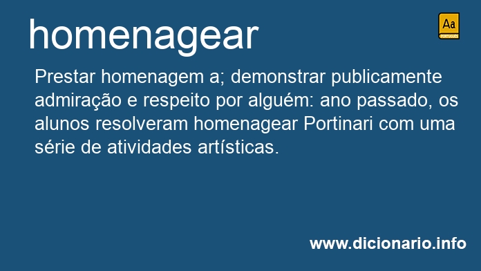 Significado de homenagearemos