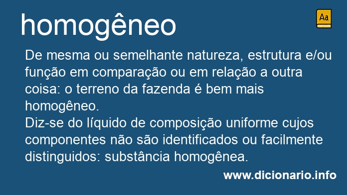 Significado de homogneos