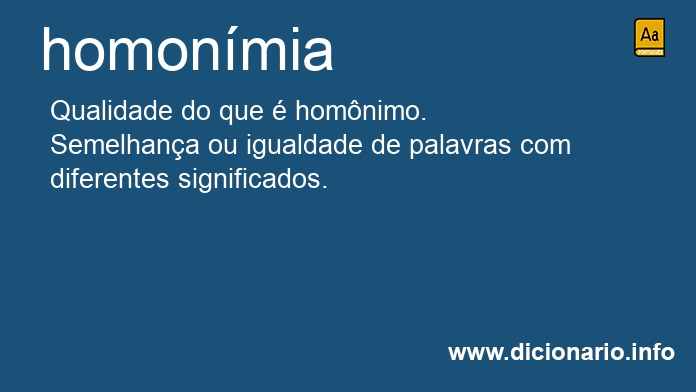 Significado de homonmia