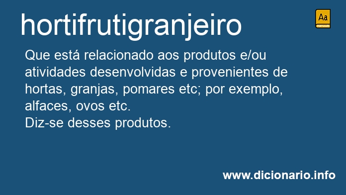 Significado de hortifrutigranjeira