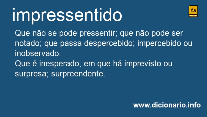 Significado de impressentida