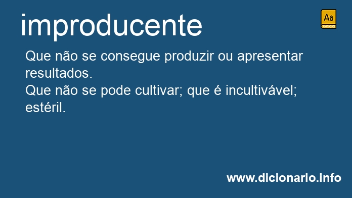 Significado de improducente