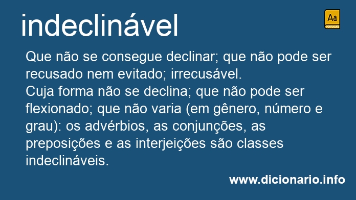 Significado de indeclinveis