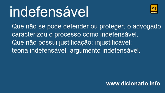 Significado de indefensvel