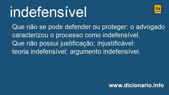 Significado de indefensvel