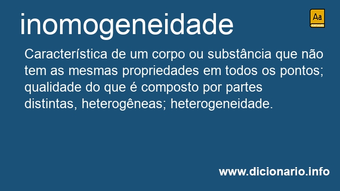 Significado de inomogeneidade