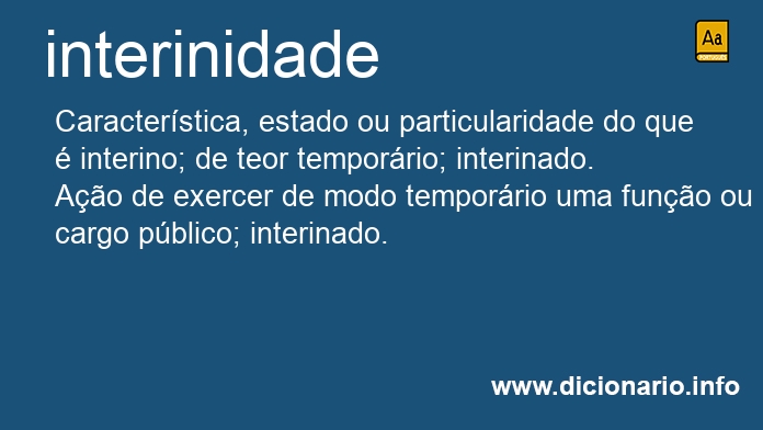 Significado de interinidade