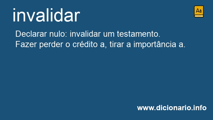 Significado de invalidar