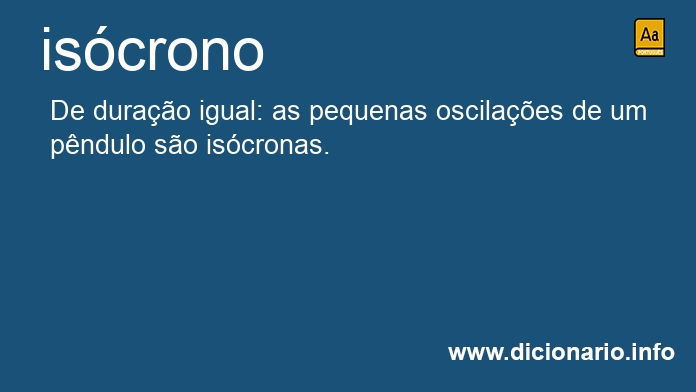 Significado de iscronos