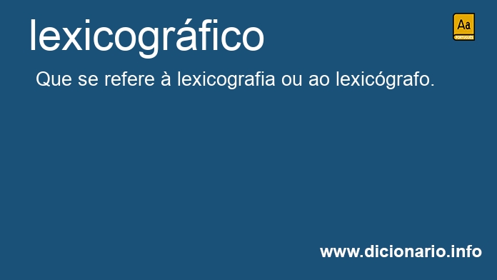 Significado de lexicogrfico