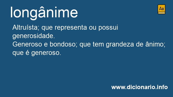 Significado de longnime