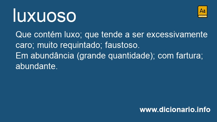 Significado de luxuosa