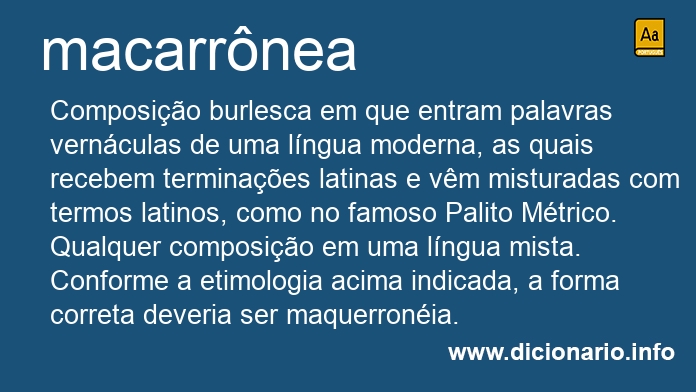 Significado de macarrnea