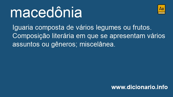 Significado de macednia