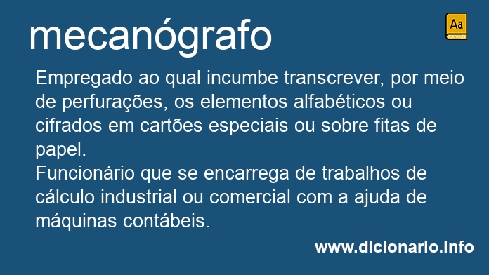 Significado de mecangrafa