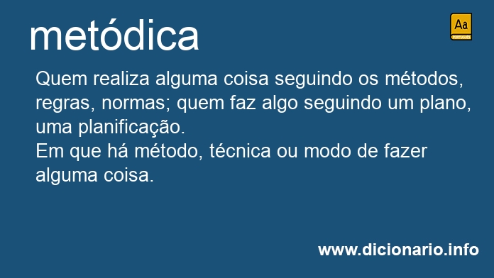 Significado de metdica