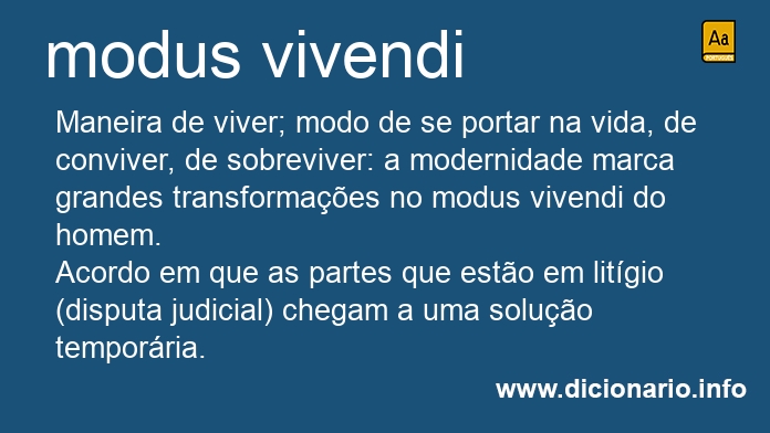 Significado de modus vivendi