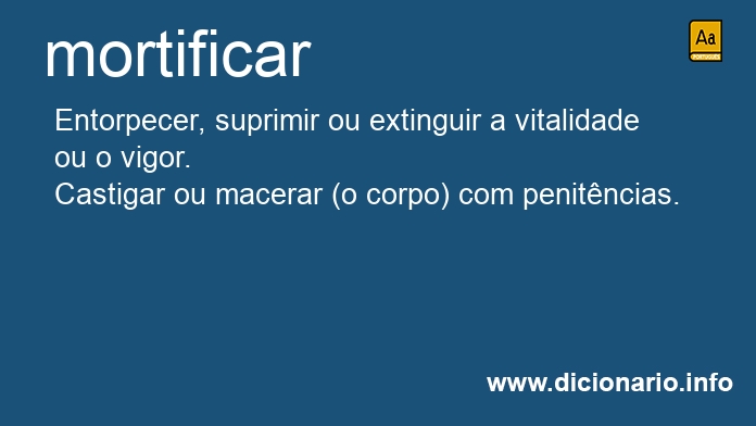 Significado de mortificars