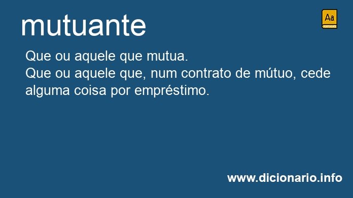 Significado de mutuante