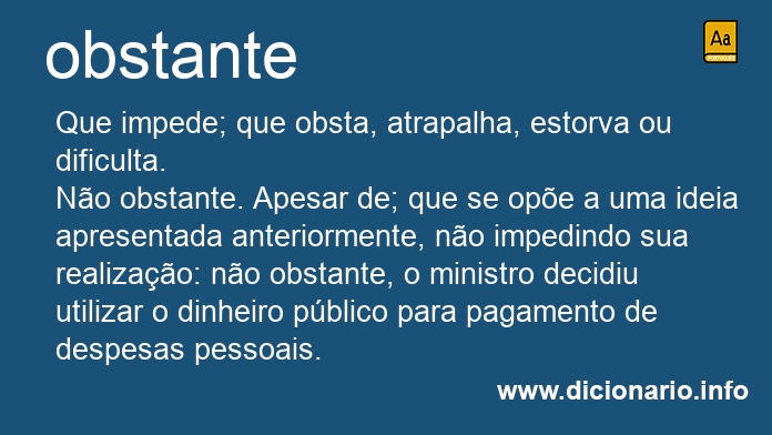 Significado de obstante