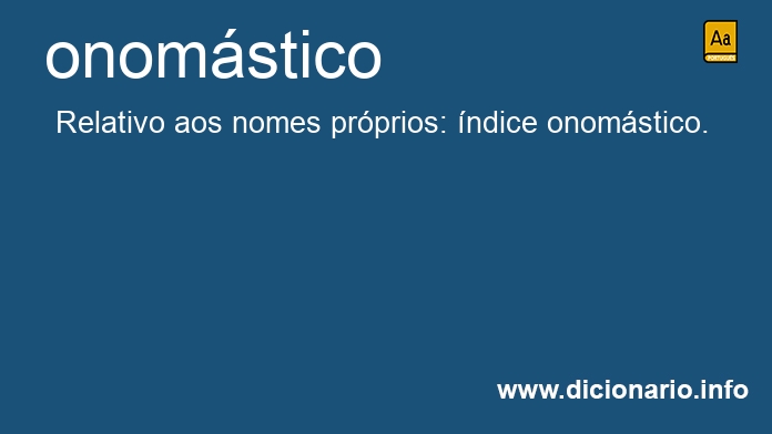 Significado de onomsticos