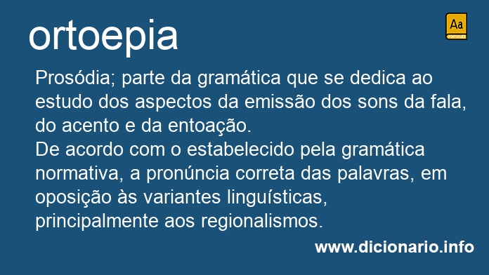 Significado de ortoepia