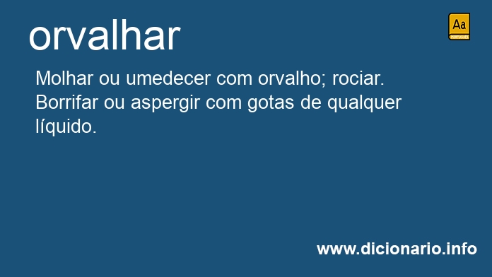 Significado de orvalhaste