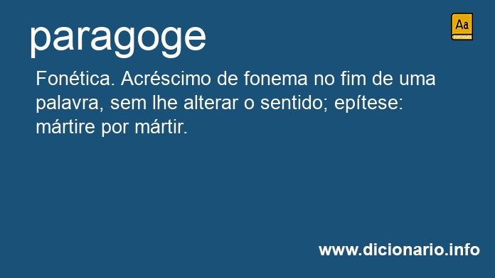 Significado de paragoges