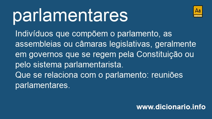 Significado de parlamentares
