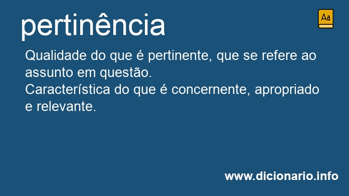 Significado de pertinncias