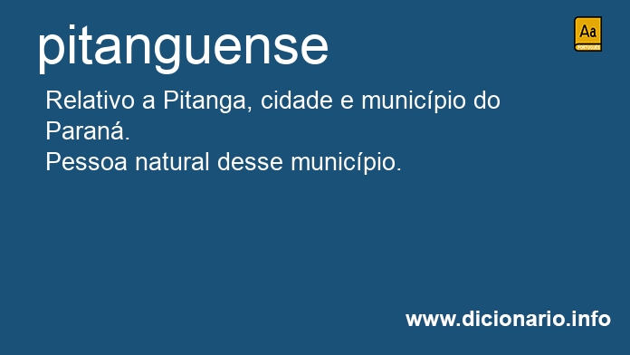 Significado de pitanguense