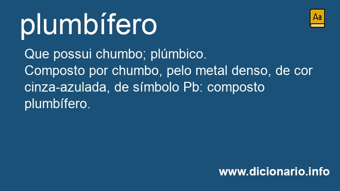 Significado de plumbfera