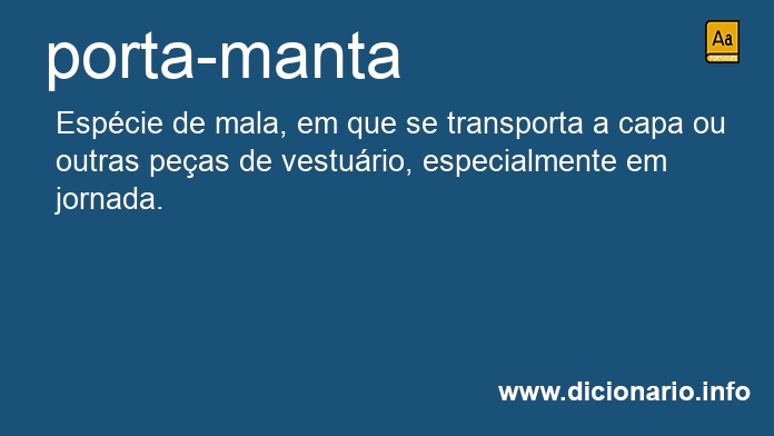 Significado de porta-manta