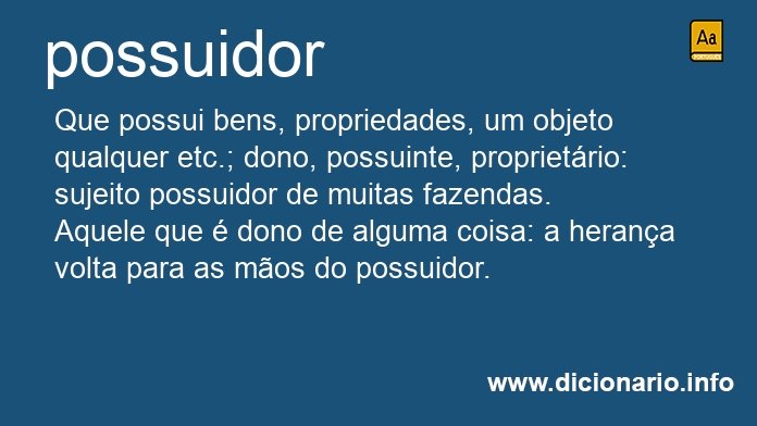 Significado de possuidora