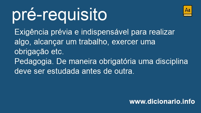 Significado de pr-requisito