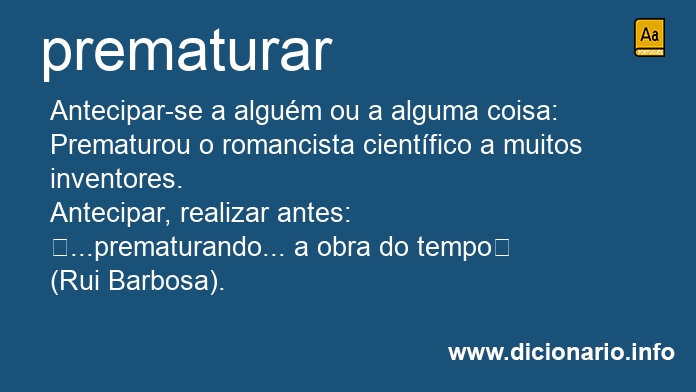 Significado de prematurado