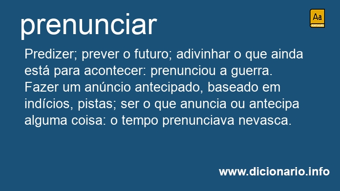 Significado de prenunciam