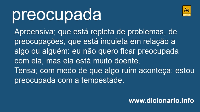 Significado de preocupada