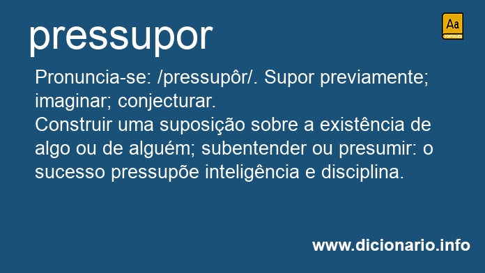 Significado de pressuponhais