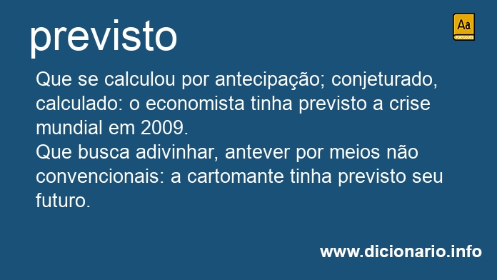 Significado de prevista