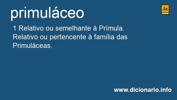 Significado de primulceo