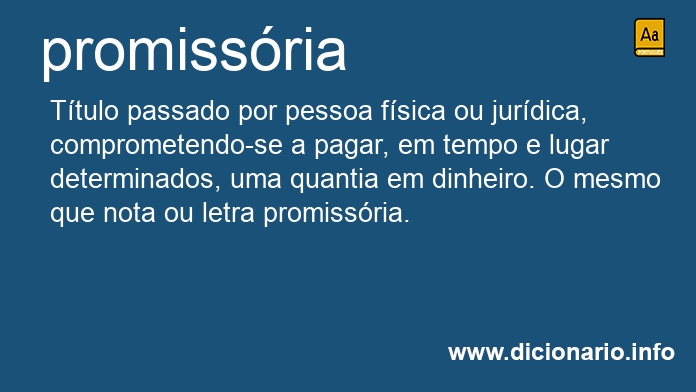 Significado de promissria