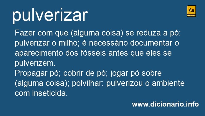 Significado de pulverizando