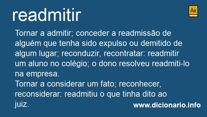 Significado de readmitias