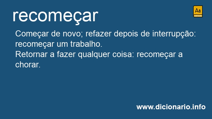 Significado de recomeais